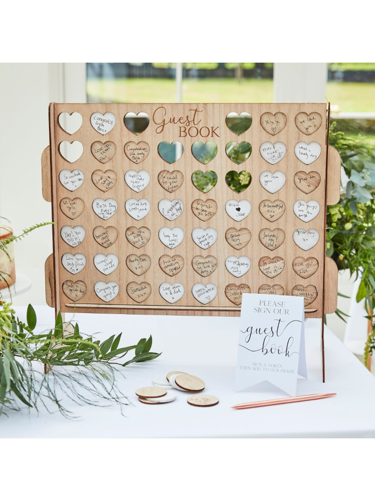 Księga gości Ginger Ray BR-384 Botanical Wedding Four in a Row main product photo