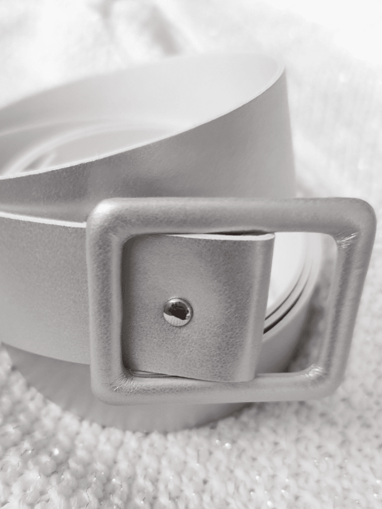 Forever & Eva G1011 Imitation Leather Belt Silver main product photo
