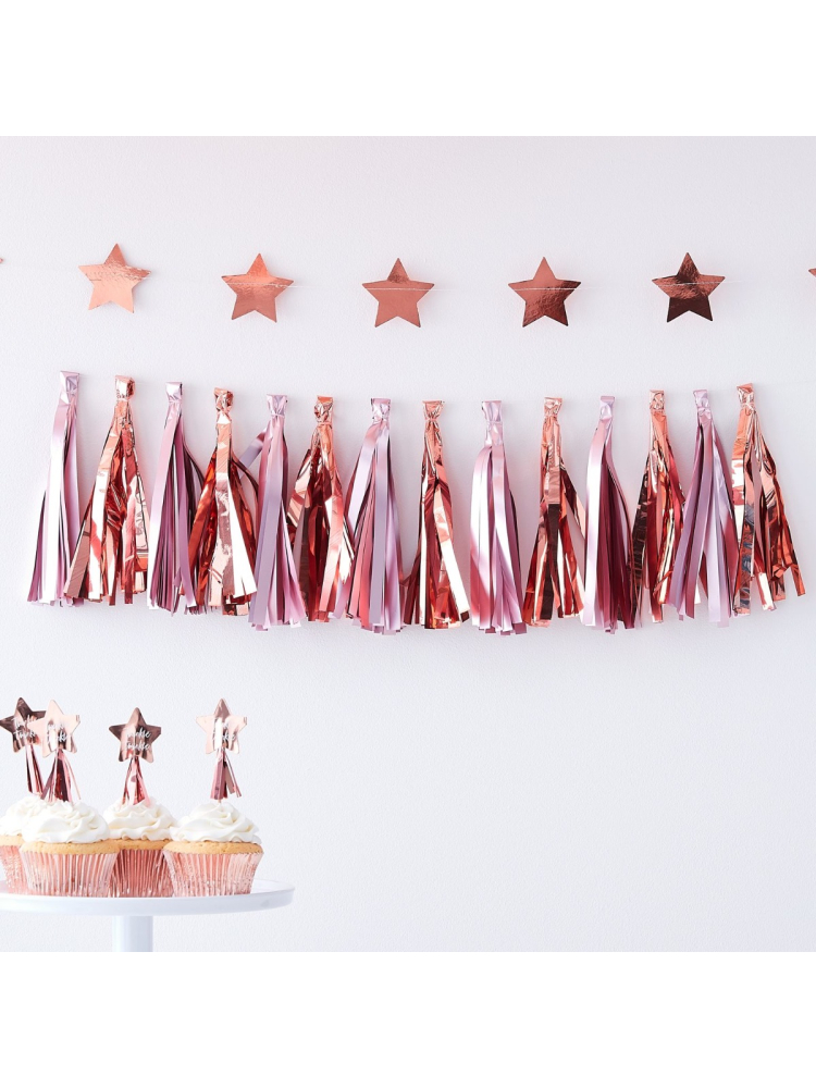 Ginger Ray TW-811 Twinkle Twinkle Pink Tassel Garland main product photo