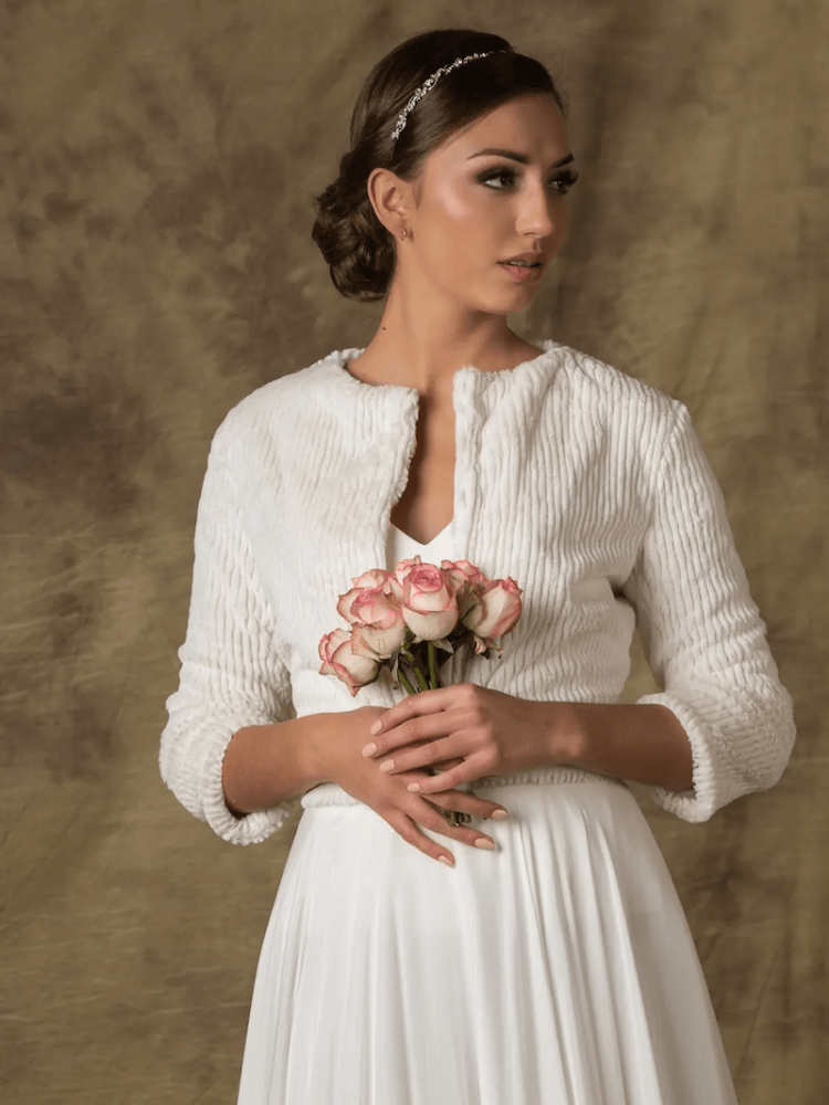 Novias FRESIA Faux fur jacket Ivory main product photo