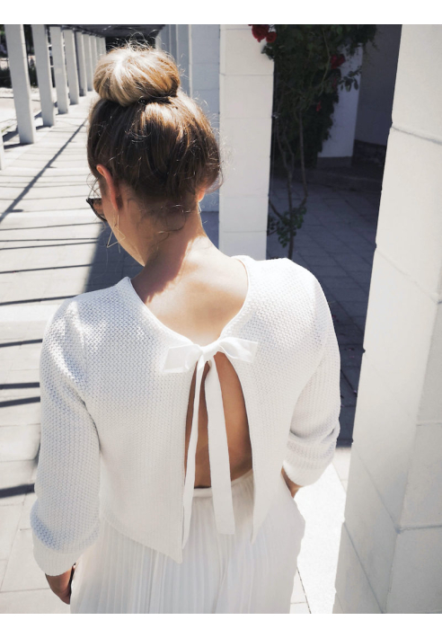 Forever & Eva P5344 Sweterek ślubny wiązany ()