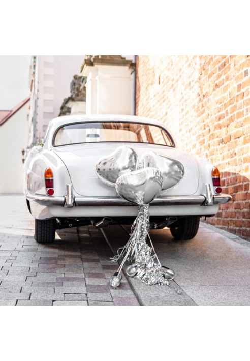 Zestaw do dekoracji samochodu srebrny ()