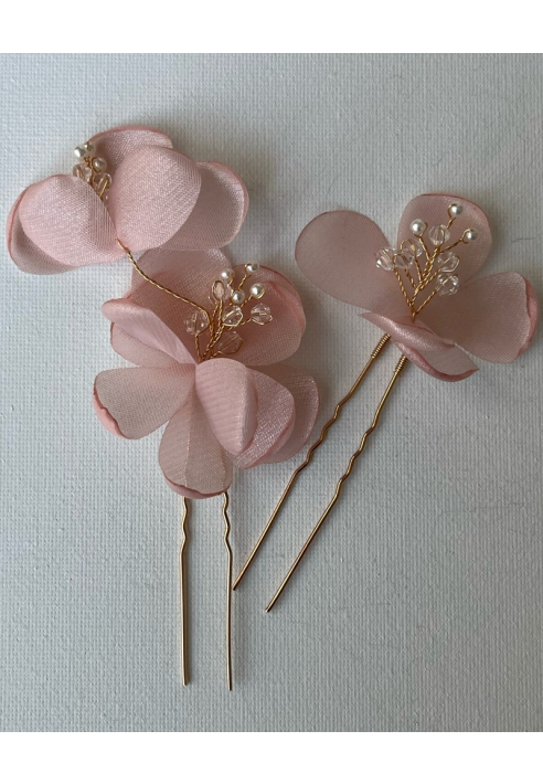 Sally Jane Bridal Poppy Aqua Hairpins Złoty