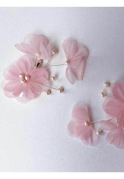 Sally Jane Bridal Rose Hairpins Srebrny