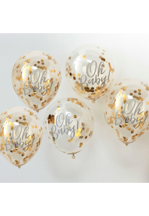 Balony z konfetti Ginger Ray OB-108 Oh Baby