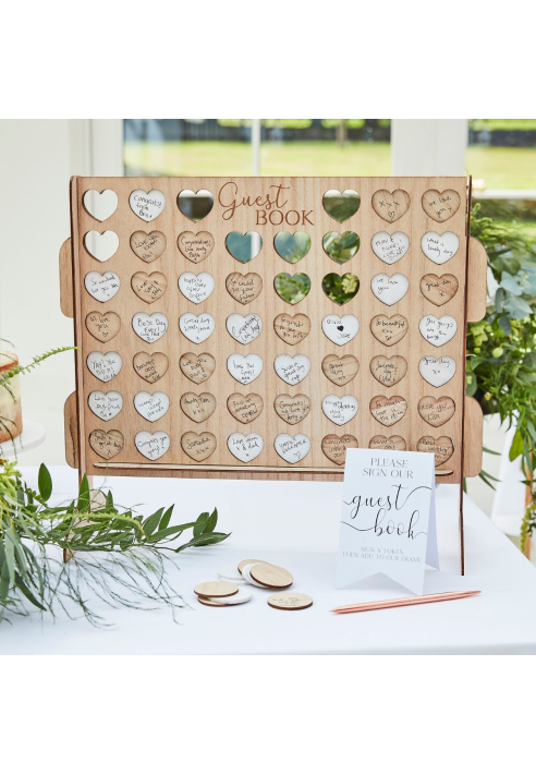 Księga gości Ginger Ray BR-384 Botanical Wedding Four in a Row ()