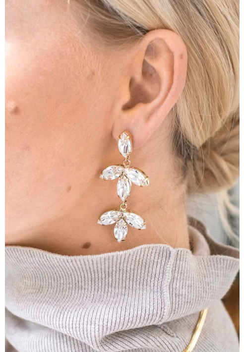 Abrazi Kolczyki Notch Swarovski w kolorze złotym