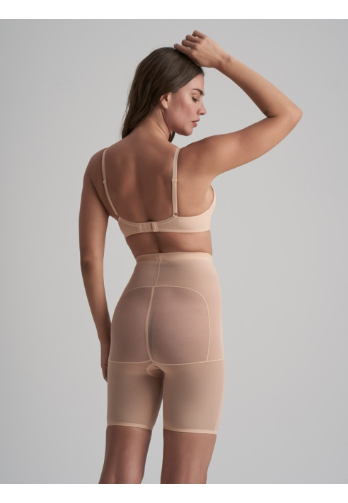 BYE BRA Powermesh High Waist Short szorty beżowe