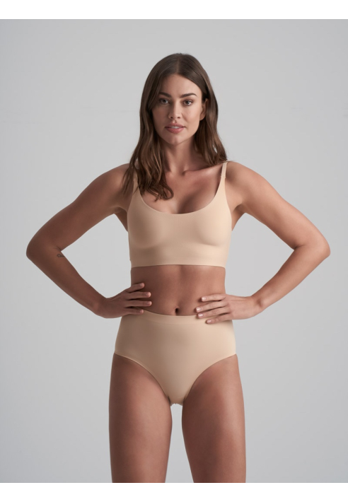 BYE BRA Invisible Mid Waist Brief Majtki Beżowe ()