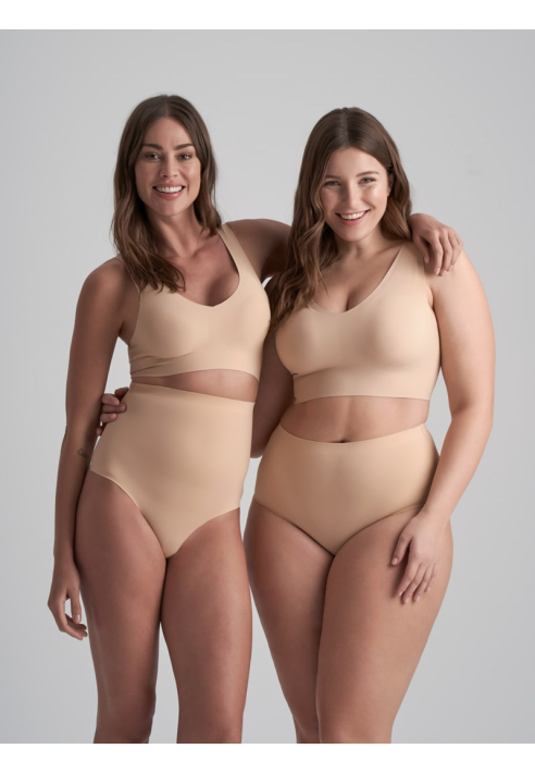 BYE BRA Invisible Mid Waist Brief Majtki Beżowe