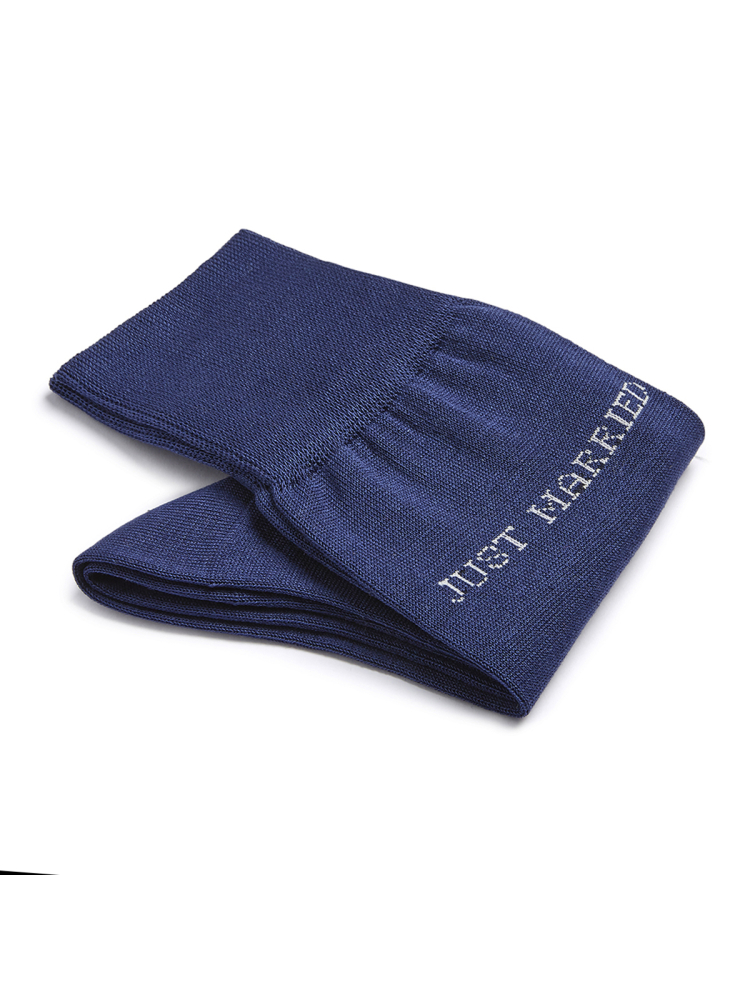 Niebieskie bawełniane skarpetki Carlo Lanza Just Married main product photo