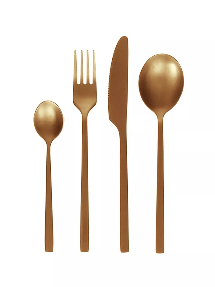 POMAX – OSAWA – Zestaw sztućców 16 elementów 18/10 – Stal nierdzewna – Miedź main product photo