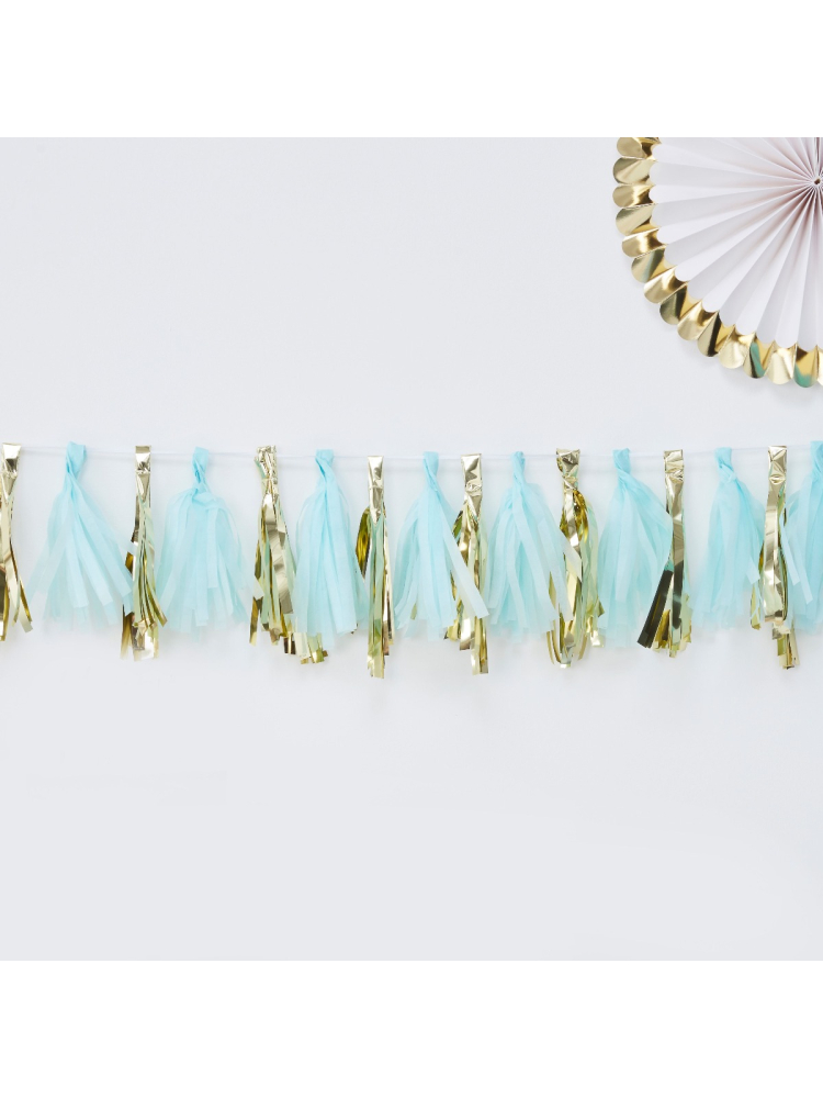 Ginger Ray OB-118 Oh Baby Blue Tassel Garland main product photo