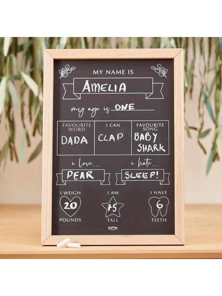Tablica kredowa Ginger Ray BAB-105 Botanical Baby Milestone main product photo