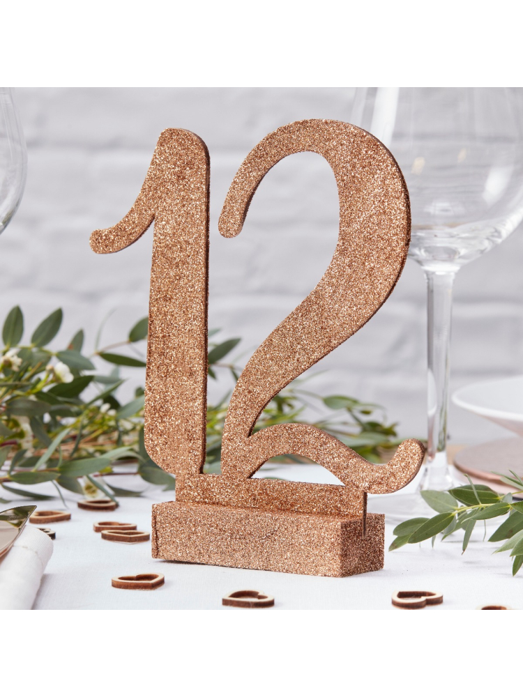 Ginger Ray BB-324 Piękne numerki na stół Botanics Różowe złoto z brokatem main product photo