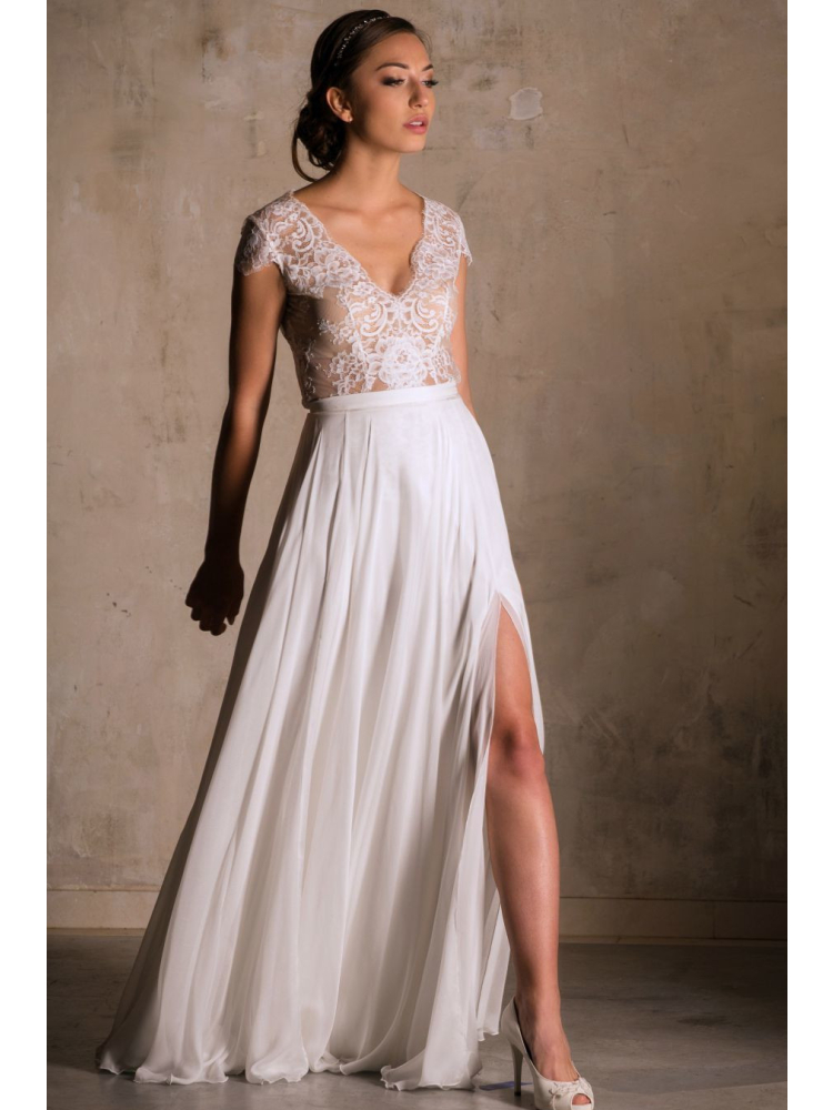 Novias Blair Silk Skirt – Ivory main product photo